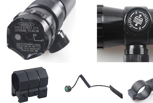 tactical outside adjusted hunting rifle green laser sight